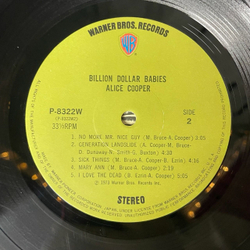 Винтажная виниловая пластинка LP Alice Cooper Billion Dollar Babies (Japan 1973) (No Obi) (1 Press С Купюрой)
