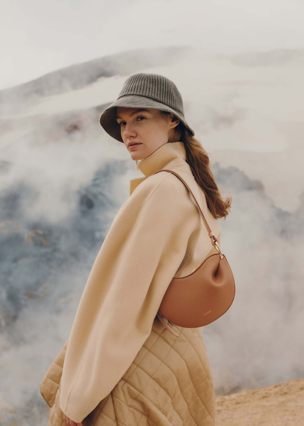 Сумка Polene Tonca EDITION  DUO CAMEL