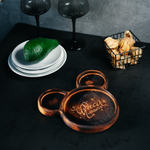 Менажница из древесины кедра для подачи блюд и закусок с гравировкой "Чудеса случаются"