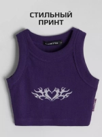 Летний кроп топ трикотажный детский