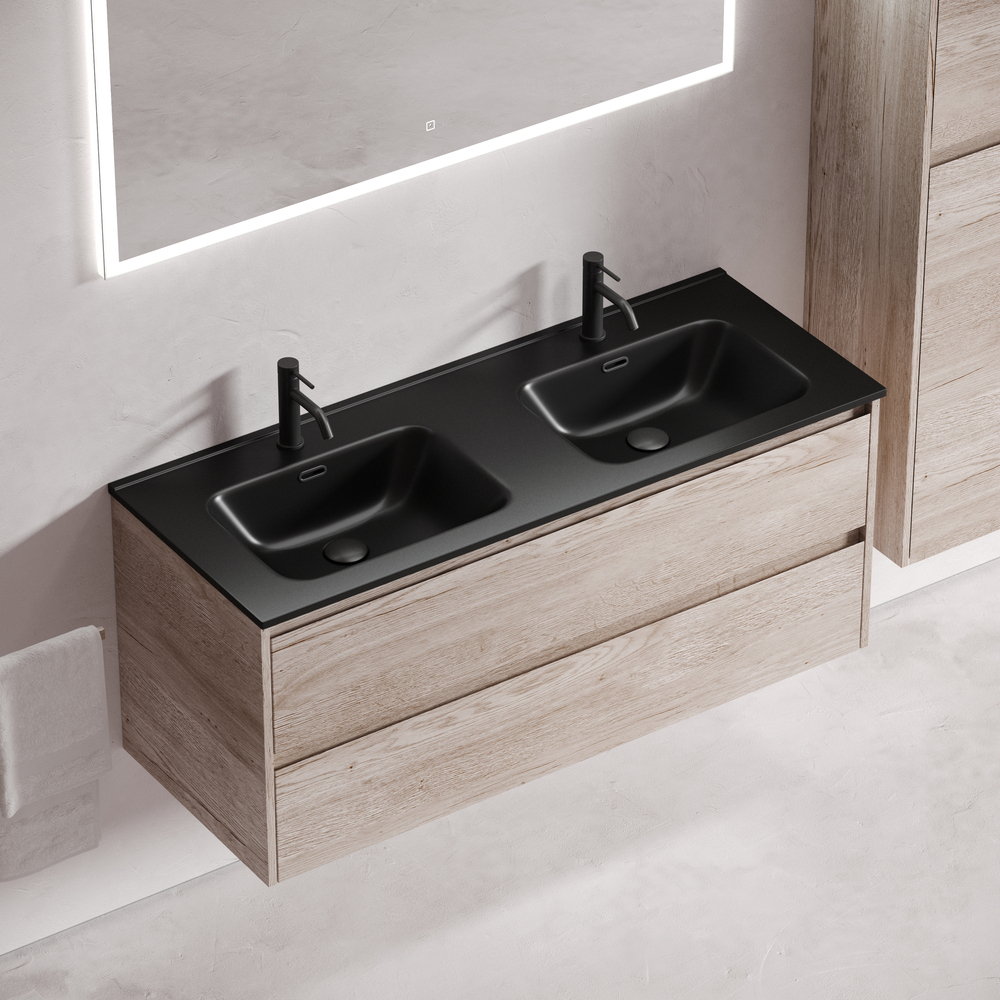 Тумба подвесная под раковину Sancos Libra, дуб галифакс натуральный 1190х450х500 мм