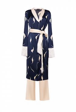 Халат с брюками синий с белым 05-01-21SS
