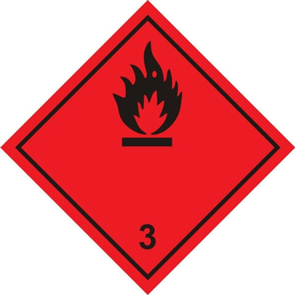 Знак-наклейка "Легковоспламеняющиеся жидкости" (черная)