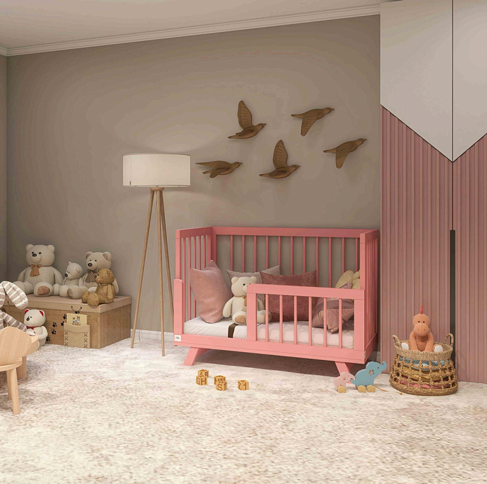 Кроватка детская Lillaland Lilla Aria с маятником Antique Pink