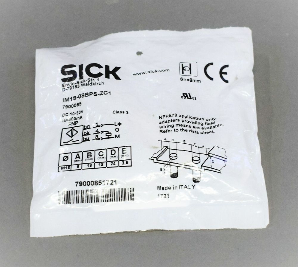 Новый индуктивный датчик SICK IM18-08BPS-ZC1