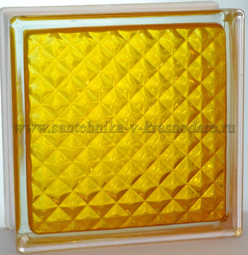 Стеклоблок инка медовый окрашенный изнутри Vitrablok 19x19x8