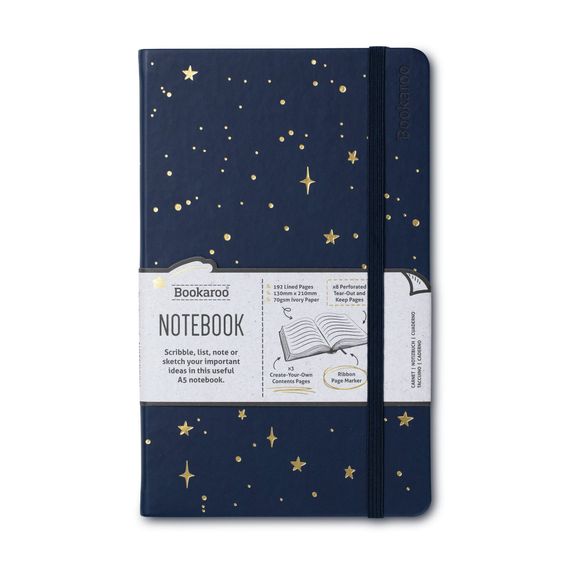 Bookaroo Notebook (A5) Journal - Moon & Stars