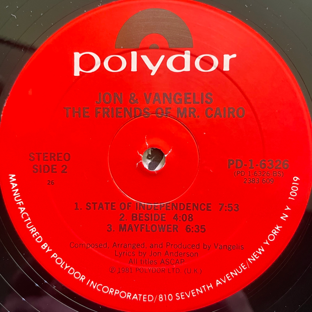 Jon And Vangelis ‎– The Friends Of Mr. Cairo (США 1981г.)
