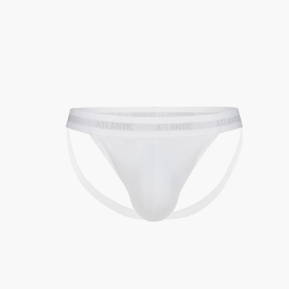 Мужские трусы джоки белые ATLANTIC Jock Strap MP-1571