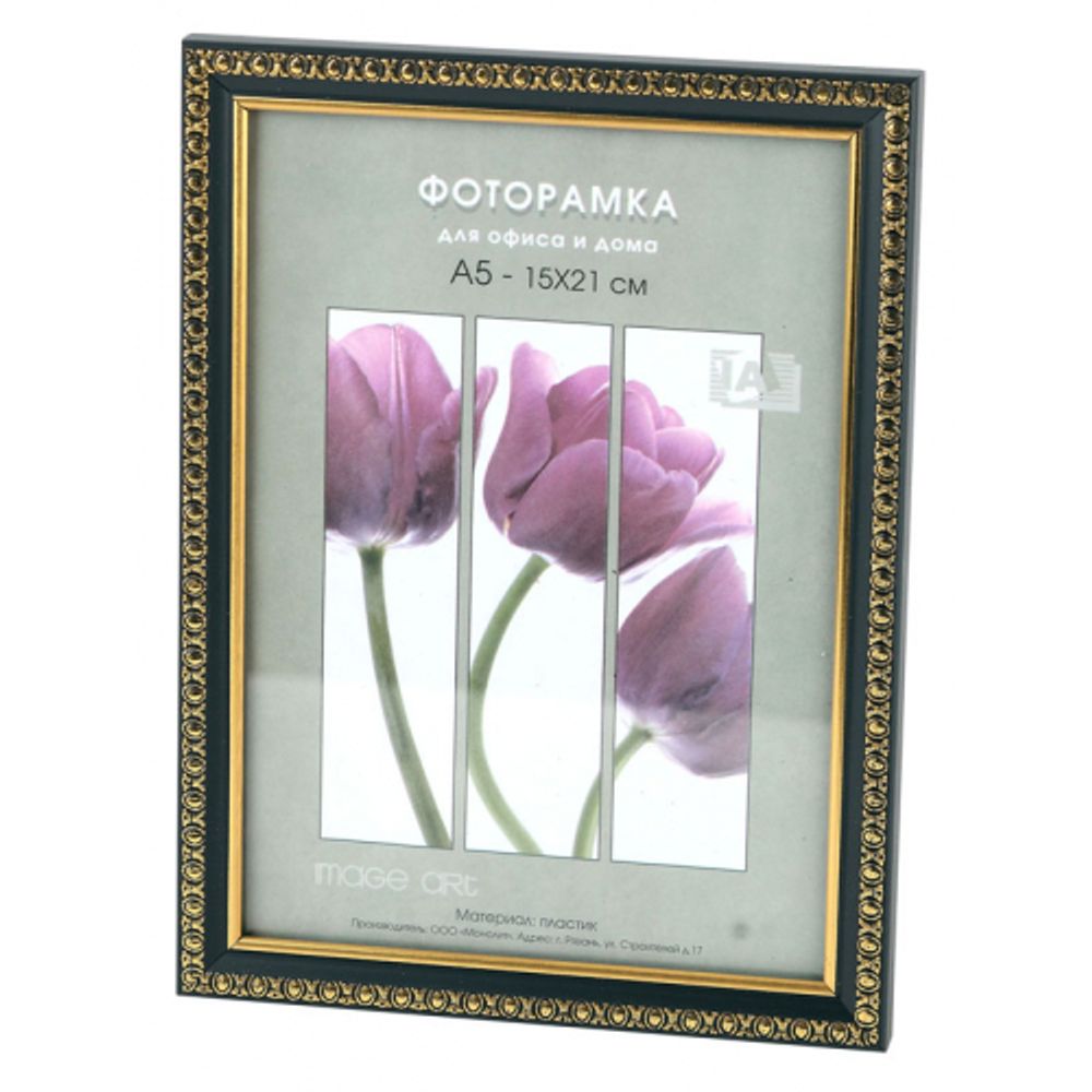 Фоторамка Interior Office 9 серия 989/10х15 чёрный пластиковая | Interior Office