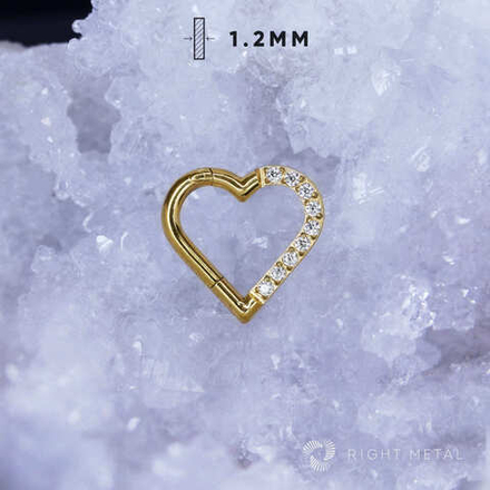 Кликер Heart Crystal PVD Yellow 1.2мм