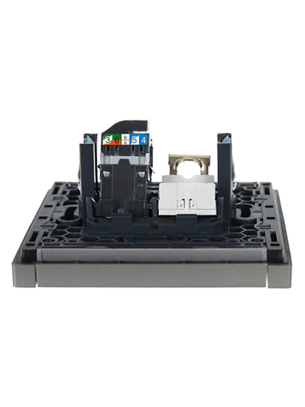 FORTE&PIANO Розетка двойная RJ11+RJ45 кат.5E FP535 сталь IEK