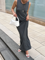 Платье NARINA с закрытым декольте, серый меланж