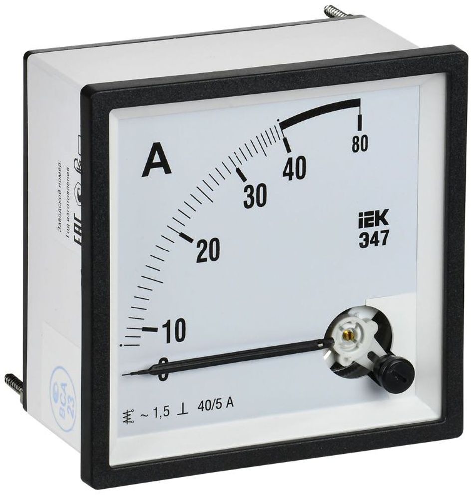 Амперметр Э47 40/5А класс точн. 1.5 96х96мм IEK IPA20-6-0040-E Амперметр Э47 40/5А класс точн. 1.5 96х96мм IEK IPA20-6-0040-E