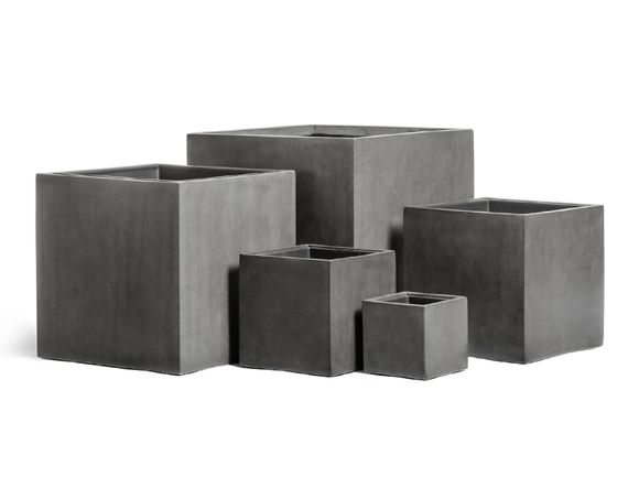 Кашпо TREEZ Effectory - серия Beton - Куб
