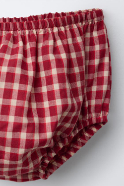 ZARA ПЛАТЬЕ И ТРУСЫ В КЛЕТКУ С ВЫШИВКОЙ, КРАСНЫЙ