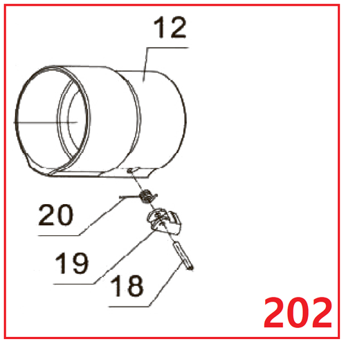 Запчасть №202 для PAG-PC84. Кожух муфты в сборе (12, 18, 19, 20)