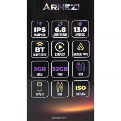 Автомагнитола ARNEZI Smart A1 1Din Android 13 2Gb/32Gb (Android, Car Play), , Max Вт ARNEZI A2009030