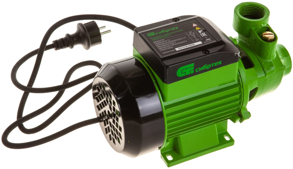 Садовый поверхностный насос СИБРТЕХ СПН450-Ч 450 Вт, напор 40 м, 2100 л/ч, чугун 97242