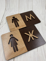 Табличка на туалет Премиум (пара М+Ж)