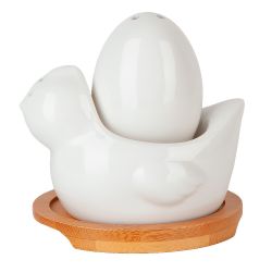 Набор для специй солонка/перечница на бамбуковой подставке "Naturel" 10*10*10см.