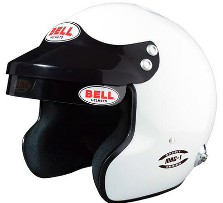 Открытый шлем BELL MAG-1 WHITE (HANS) 2025