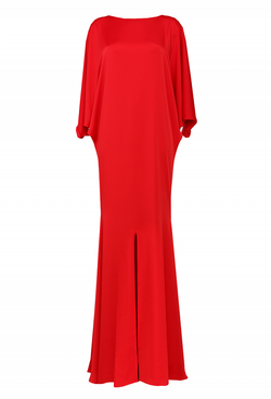 Вечернее платье красное с юбкой рыбка 31 -19FW