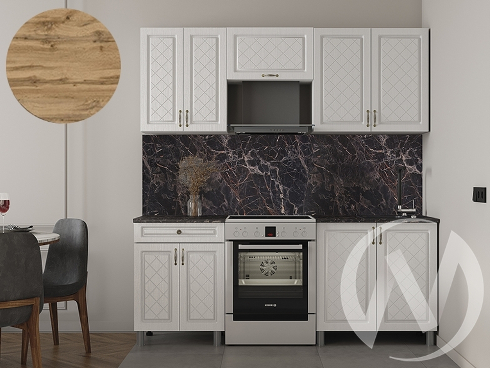 Кухня Вильма 2.0м с окапом 26мм дуб вотан