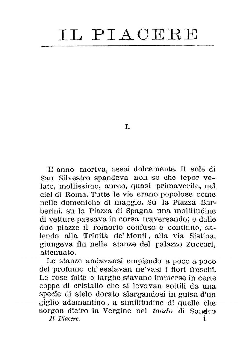 Il Piacere, romanzo | Gabriele d'Annunzio