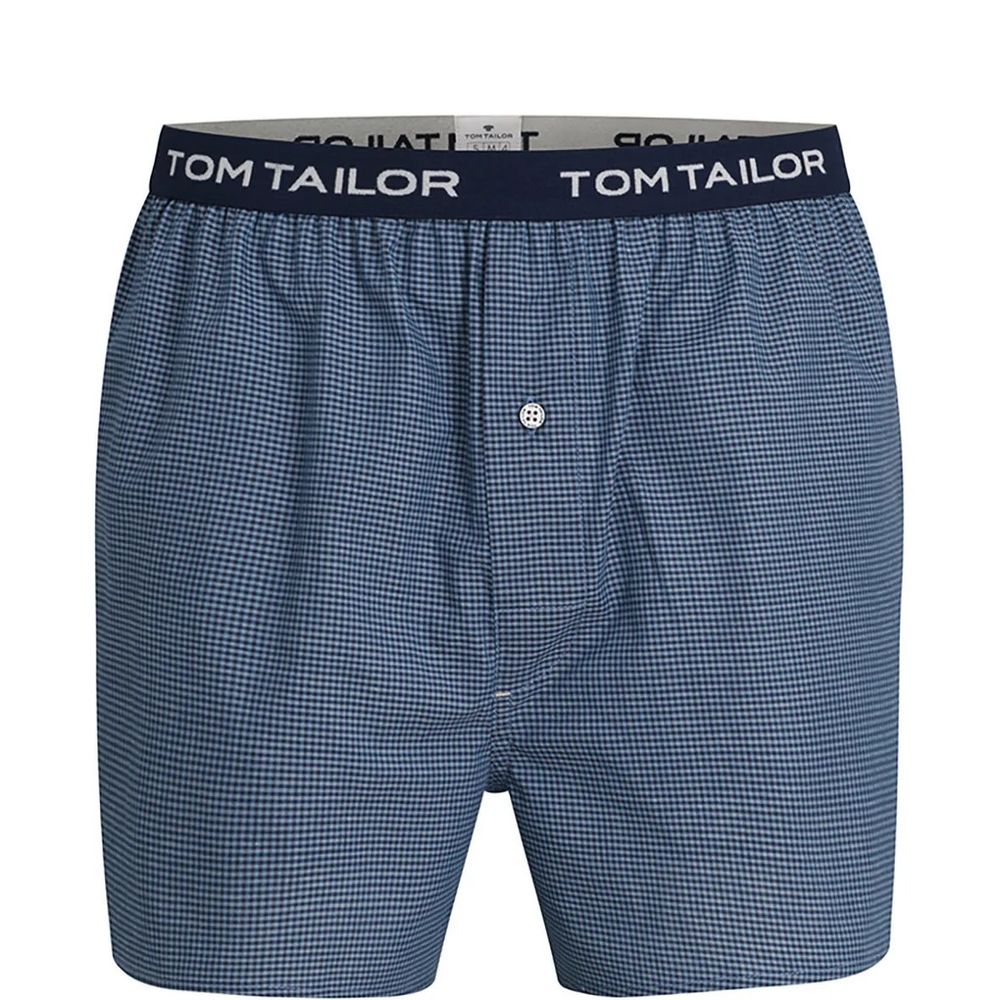 Мужские трусы-шорты темно-синие в клетку Tom Tailor 70463/5100 624
