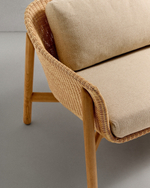 3-местный диван Galea из тикового дерева и синтетического ротанга, 223 см