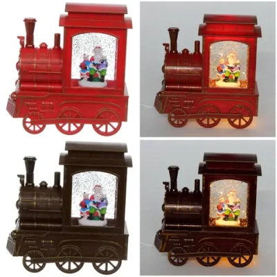 Сувенир с подсветкой «Паровозик новогодний» 16*6.5*17 см, цвет микс (питание от USB и батареек)