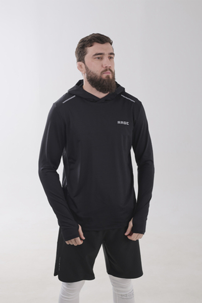 Лонгслив с капюшоном Rage black арт. HY26504