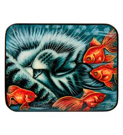 Народные промыслы ШК-55/186-C Шкатулка «Котик» Лидяева Л.