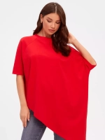 Туника оверсайз ассиметричная красный