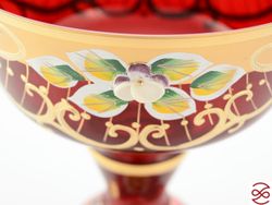 Конфетница красная Bohemia Star Crystal 13 см