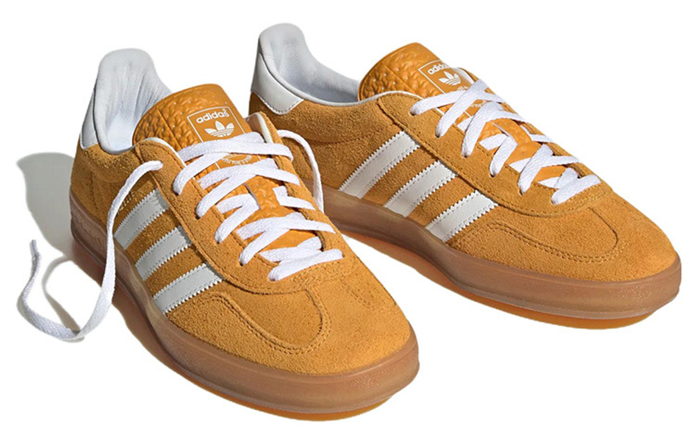 Adidas originals Gazelle Indoor Fashion Casual Skid-Resistant Low-Plate Shoes Women's Yellow and White