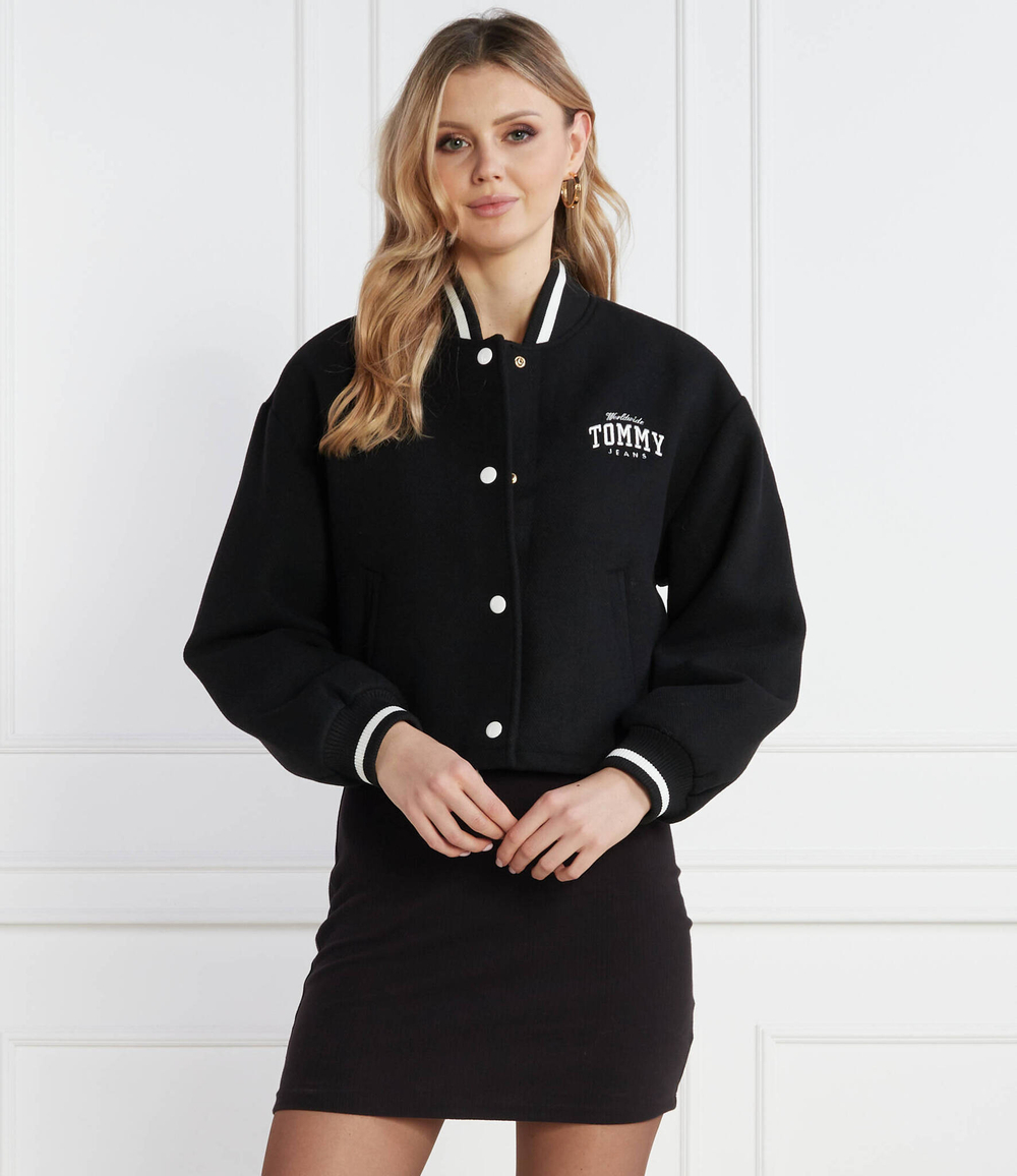 Куртка бомбер TJW CRP WOOL VARSITY Tommy Jeans - черный(DW0DW17236)