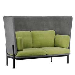 Stato Диван двухместный  с высокой спинкой STA-02 Teddy 316/Teddy 35/Металл Черный 1820*900*1200