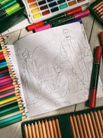 Раскраска-путешествие по книжным мирам