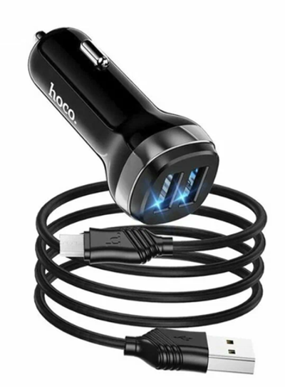 Автомобильное З/У Z40 Superior dual port car charger set(iP) - black
