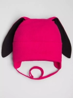 Шапка с ушками для девочки трикотажная на завязках