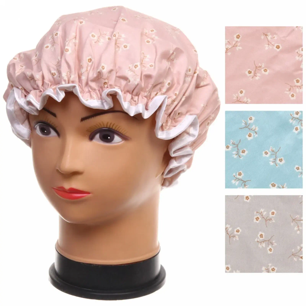 Шапочка для душа «Ultramarine - Aqua tenderness», микс 6 цветов, d-24 см (двухслойная, с мягкой резинкой)