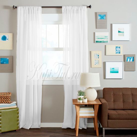 Длинные шторы. Тюль вуаль Classic Voile-2 (white)