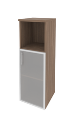 Шкаф средний узкий с нишей и стеклом в раме Onix