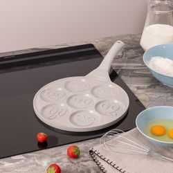 СКОВОРОДА AGNESS "СМАЙЛ"ДЛЯ ОЛАДИЙ С АНТИПРИГАР.ПОКРЫТИЕМ ДИАМЕТР=26.5 СМ.(КОР=6ШТ)