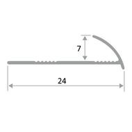 НАПг КЛ 7мм "АС" 2,7м Серебро мат. наружный гиб. анод. алюм.