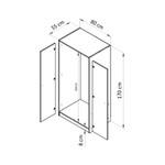 Шкаф для одежды 80х55х170, Марм Плюс, распашной, в прихожую, спальню, двухдверный, с деревянной штангой, массив сосны, белый, Dipriz