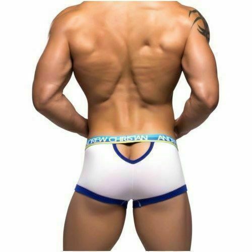 Мужские трусы хипсы белые Andrew Christian 9653 Werkin Boxer Show it