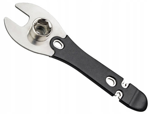 Захват д/педалей 6-230122 YC-626-15D 15мм, компактный, 3.2/3.5 мм ключи для спиц, монтировка, с головками на14/15мм, сталь, серебристый BIKEHAND